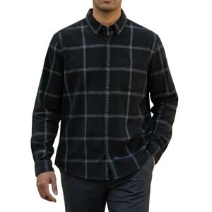Express Mens Button Down Shirt Black Plaid Grunge‎ Alt Long Sleeve Casual XL